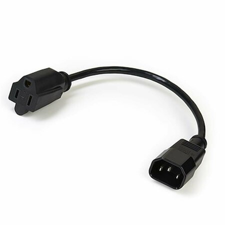 EZGENERATION 1 ft. C14 to Nema 5 15R Adapter Pack 18 AWG Lithium-Ion Computer Power Cord, 10PK EZ2662879